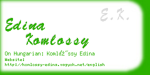 edina komlossy business card